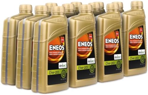 ENEOS 0W-20 Fully Synthetic Motor Oil, API SQ, dexos1 Gen3, 12 Qt
