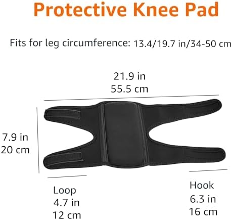 Amazon Basics Over/Under Knee Pads with Foam Padding for Kneeling, Indoor and Outdoor Use, 8.5", One Size, Black, 1 Pair