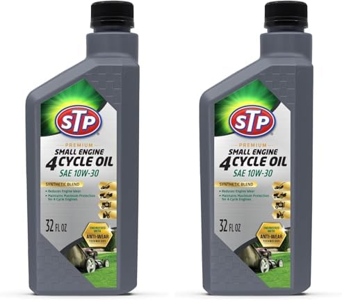 STP Premium Small Engine 4 Cycle Oil Formula, SAE10W-30 Small Engine Oil & Care Formula Reduces Wear for Lawnmower, Push Mower, Tractor, 32 Oz, STP (Pack of 2)