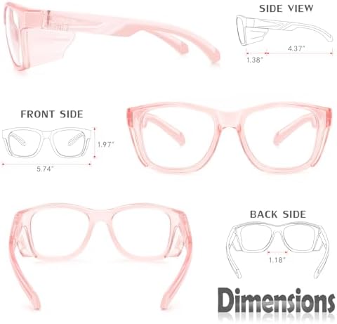 UKNOW Safety Glasses - Anti Fog Lenses - Eye Protection with Side Shields - ANSI Z87.1 Protective Eyewear - UV Protection