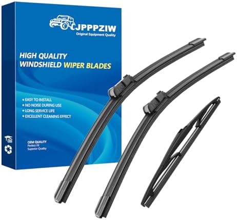 CJPPPZIW® Windshield Wipers-24"+18"+14" Replacement for 2017-2024 Mazda CX-5 CX5/2016-2024 CX-9 CX9 OEM Quality Premium All-Season Front Rear Wiper Blades (Pack of 3)