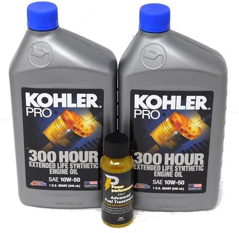 Kohler Pack of 2 25 357 72-S Extended Life 10W-50 Synthetic Engine Oil and Fuel Treatment