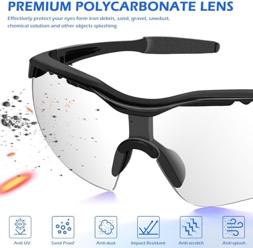 OXG Safety Glasses for Men Women, ANSI Z87 UV Protection Protective Eyewear
