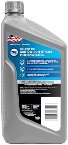 Valvoline 4-Stroke Motorcycle Full Synthetic 10W-40 Motor Oil 1 Quart