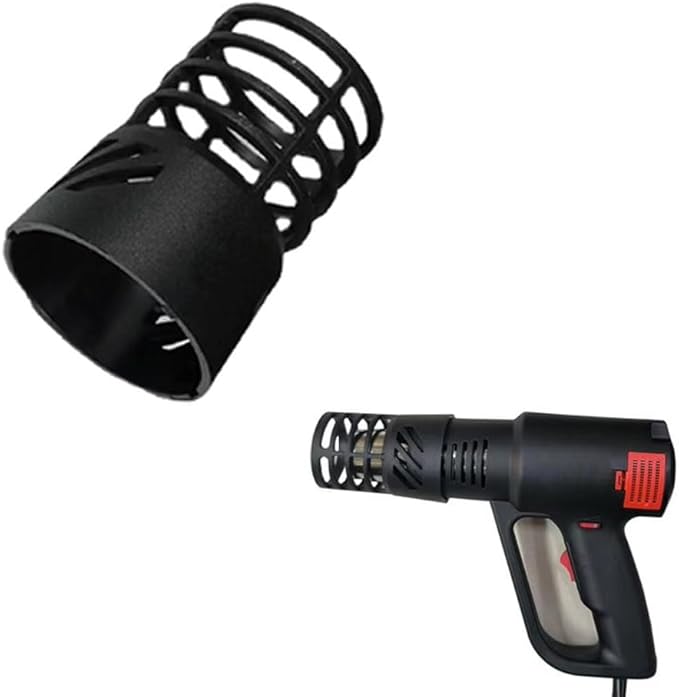 Heat Gun Hot Nozzle Guard Holder with 2 Small Vinyl Scraper Squeegee Heat Resistant Protective Case Shield Cover for Heat Gun Air Nozzles Kits Mouth Tips Attachment Heavy Duty Hot Air Gun Tool