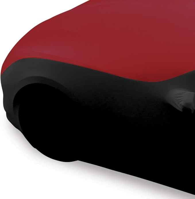 SR1 Performance USA Ultraguard Stretch Satin Indoor Car Cover for C7 Corvette (2014-2019) – Sport Series Custom Fit, Soft Dust Protection, Scratch-Free, Breathable Garage Cover (Dark Red/Black)