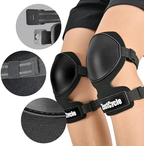 Tactical Knee Pads for Work, Hunting, Construction, Gardening, Paintball w/Foam Padding, Hard Shell & Adjustable Straps (Black)