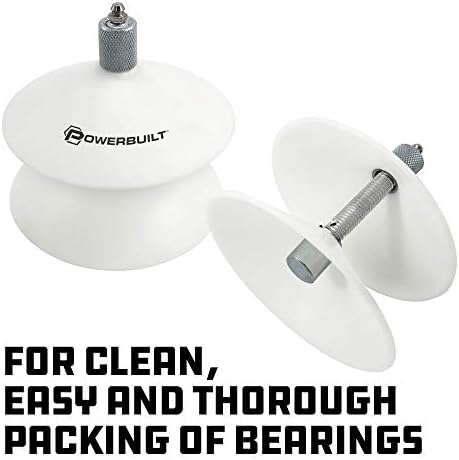 Powerbuilt Universal Bearing Packer, Fits 1/2" Inner Diameter, 4-3/8" Outer Diameter Bearings, Compatible with All Grease Guns - 648480