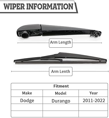 Rear Wiper Arm Blade for Dodge Durango 2011-2025,Toyota RAV4 19-23