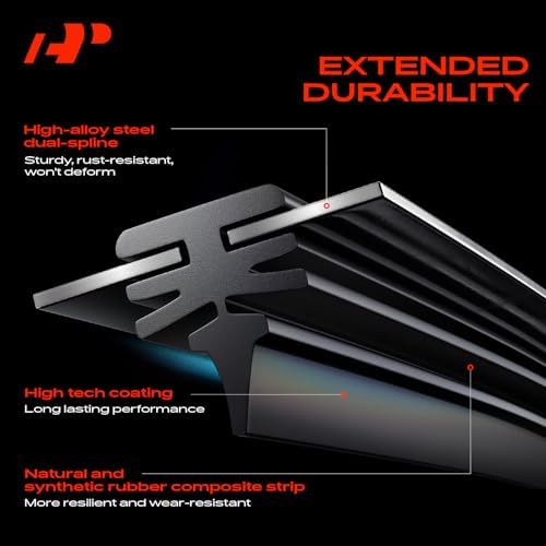 A-Premium 21"+19"+14" Windshield Wiper Blades with Wear Indicator & Towel