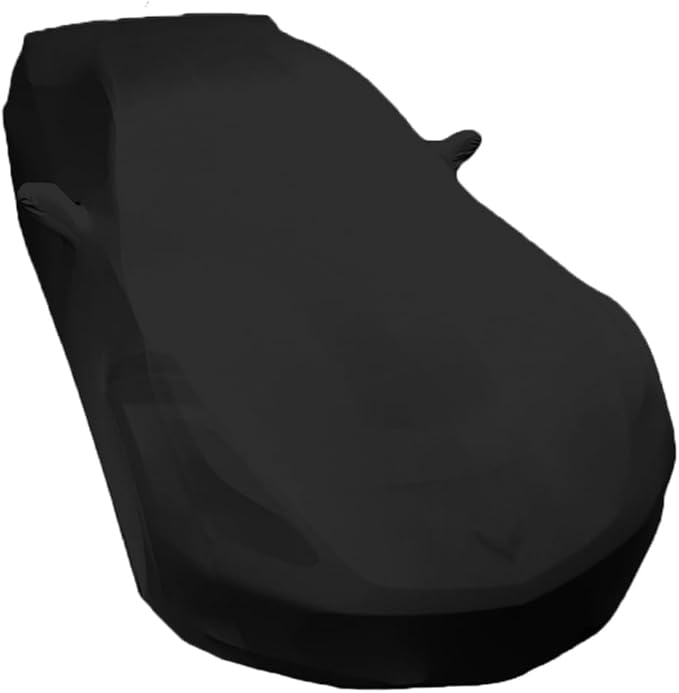 SR1 USA C7 Corvette Indoor Car Cover - Custom Fit Ultraguard Stretch Satin Dust Proof, High End with Storage Bag for 2014-2019 Stingray, Z51, Z06, Grand Sport Corvettes (Black)