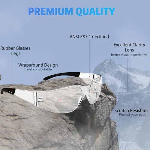 Salfboy Ansi Z87.1 Certified Safety Glasses, Bulk Protection Glasses