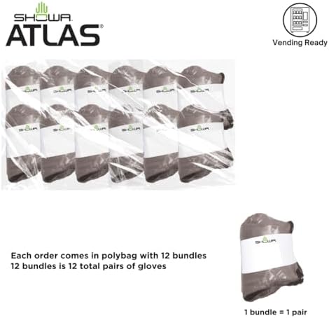 SHOWA Atlas 370B Professional Nitrile Work Gloves,for Landscaping, Gardening & Assembly, General Purpose Gloves