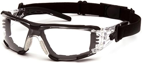 Pyramex Safety Fyxate Safety Glasses, Clear H2MAX Anti-Fog Lens with Foam Padding