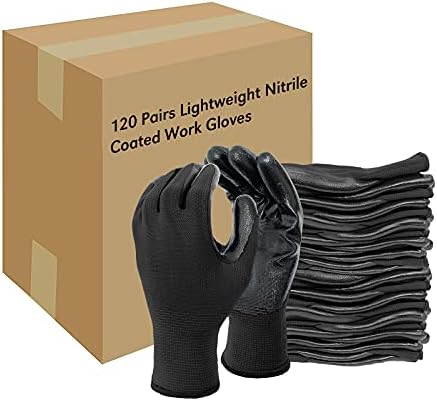 Evridwear Nitrile Coated Work Gloves for Men & Women