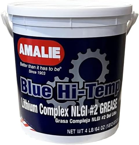 AMALIE Blue HI-Temp NLGI Grease # 2 (160-68327-88) 4 LB TUB, Pack of 6 | Made in USA