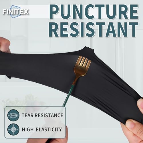 FINITEX Black Nitrile Disposable Gloves 5mil Medical Exam,XXL