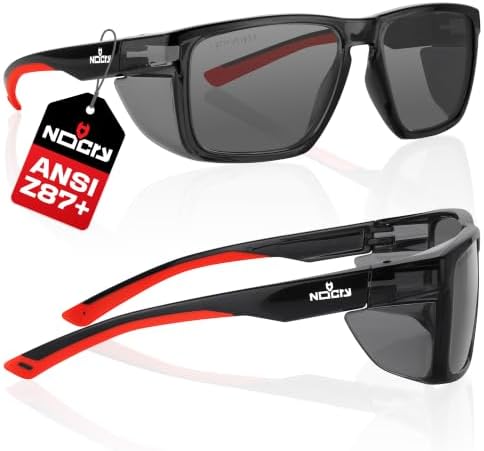 NoCry Z87 Safety Glasses With Side Shields, Anti-Fog Sunglasses For Men