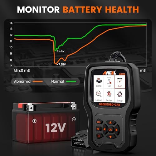 ANCEL AD530 OBD2 Scanner-Upgraded AD310, Car Code Reader for Check Engine Light, Full OBDII Scan Tool for Read & Clear Fault Codes, Battery Test & Live Data, OBD II Diagnostic Scanner for 1996+ Cars