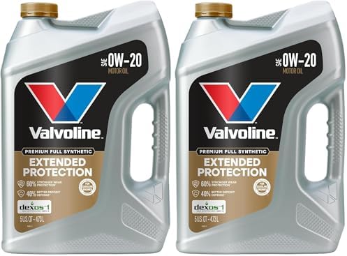 Valvoline Motor Oil, SAE 0W-20, 5 QT | Full Synthetic | Extended Protection | Pack of 2