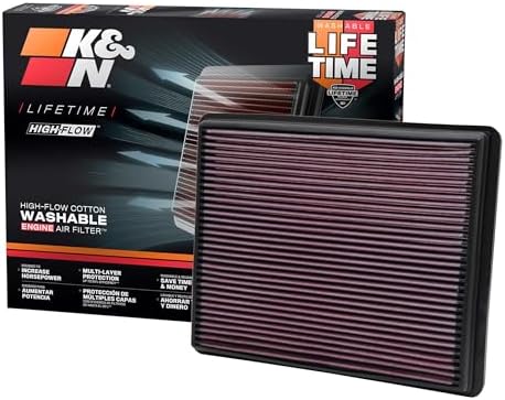 K&N High-Flow Original Lifetime Engine Air Filter: Increase Power: Compatible with 1999-2020 Cadillac/Chervolet/GMC: Escalade, Avalanche, Cheyenne, Silverado, Suburban, Tahoe, Sierra, Yukon, 33-2129