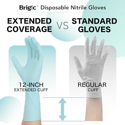 12 Inch Long Cuff Nitrile Gloves, Disposable Gloves