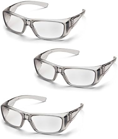 Pyramex Emerge Full Reader Safety Glasses SG7910D20 (3 Pair) (+2.0 Lens, Gray Frame/Clear Lens)
