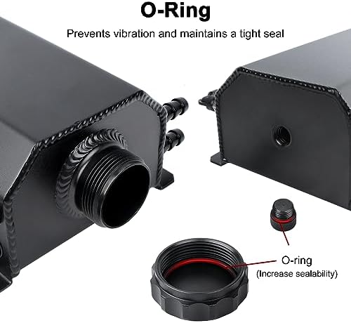 EVIL ENERGY Radiator Coolant Overflow Tank, Coolant Recovery Tank Aluminum 2L Black