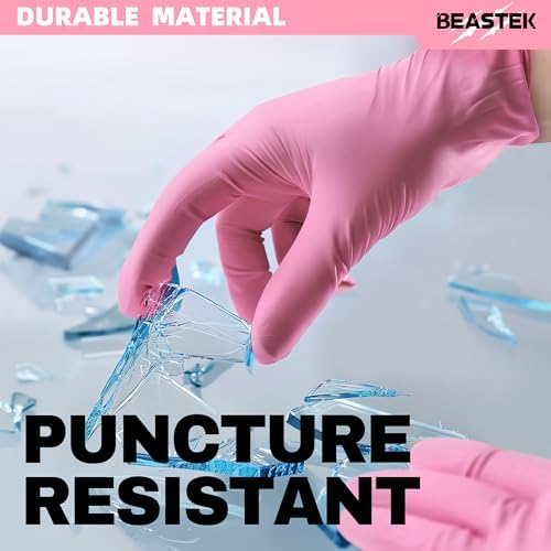 BEASTEK Medical Nitrile Exam Gloves Disposable Powder-Free, 4 Mil 100 Count