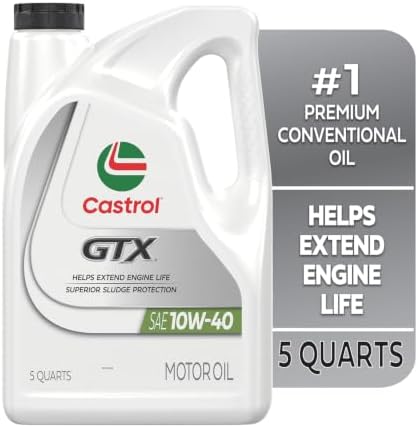 Castrol GTX 10W-40 Conventional Motor Oil, 5 Quarts, Pack of 3