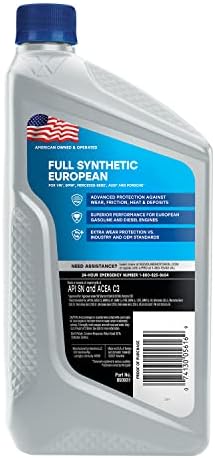 Valvoline European Vehicle Full Synthetic SAE 0W-30 Motor Oil 1 QT (Pack of 2)