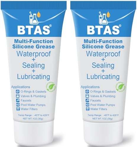 BTAS Food Grade Plumbers Silicone Grease Lubricant for O Rings 1oz 2Pcs