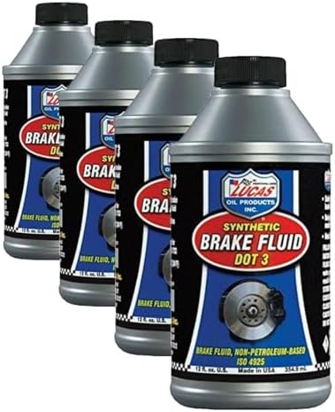Lucas Oil Products LUC10825 Dot 3 Brake Fluid, 12 Quart, 4 Pack