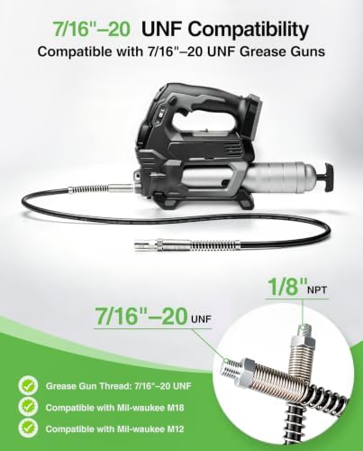 48-Inch Grease Gun Replacement Hose for M-12, M-18, 12000 PSI High-Pressure