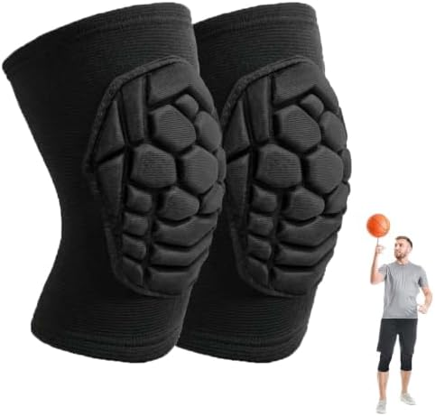 Men Women Knee Pads for Volleyball, Soft Breathable Elastic Sleeve, Black L