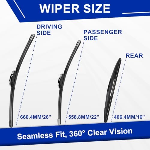 KAIYI 3 Windshield wipers Compatible with Honda Odyssey 2005-2023