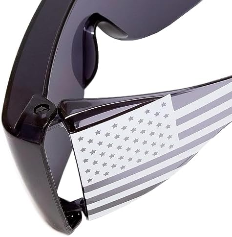 Calabria 3000 Fitover Safety Glasses with Uni-Lens – [Smoke Grey USA] Wrap Around Eye Protection | Anti-Fog Scratch Resistant | Protective Eyewear