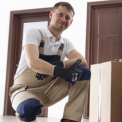 Work Gloves for Men-12 Pairs, Nitrile Coated Work Gloves with Grip, Touchscreen & Oil Resistant Gloves