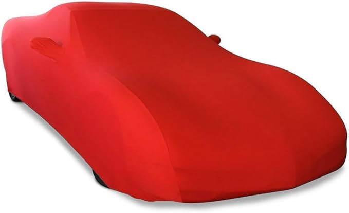 SR1 USA C4 Corvette Indoor Car Cover - Custom Fit Ultraguard Stretch Satin - The Ultimate High End Fit with Storage Bag for 1984-1996 C4, Z51, GS, ZR1 Convertible, Hardtop Corvettes (Red)