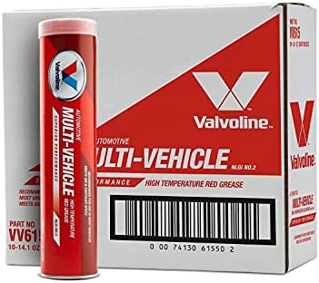 Valvoline Multi-Vehicle High Temperature Red Grease 14.1 OZ Cartridge, Case of 10