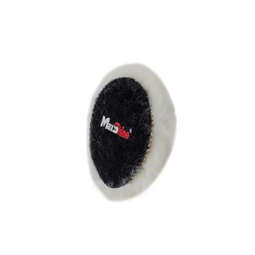 Maxshine 3" Universal Wool Buffing Polishing Pad – 100% Natural Wool with Hook & Loop – Professional Pad for Paint Correction & Oxidation Removal – Compatible with DA & Rotary Polishers