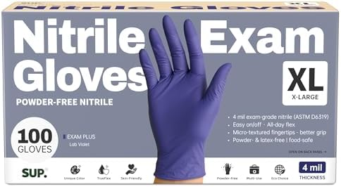 Supmedic SUP Exam Plus® Nitrile Gloves, Powder-Free Disposable Lab Violet