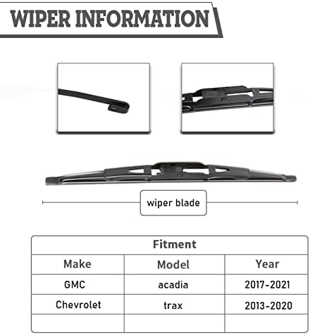 Rear Wiper Blade for Chevrolet Chevy Trax 2013-20,Jeep compass 07-16