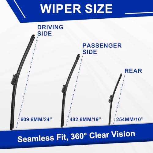KAIYI 3 Pack Windshield Wipers Compatible with Civic Hatchback 2022-2025