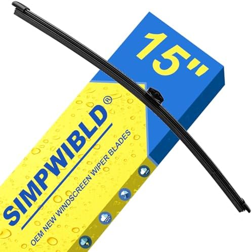 SIMPWIBLD Wiper Blades Premium All-Seasons Durable Stable And Quiet OEM Quality Rear Windshield Wipers 15" (Set of 1)