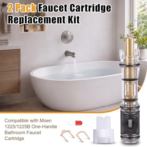 2 Pack Shower Cartridge Compatible with Moen 1225 1225B, Brass