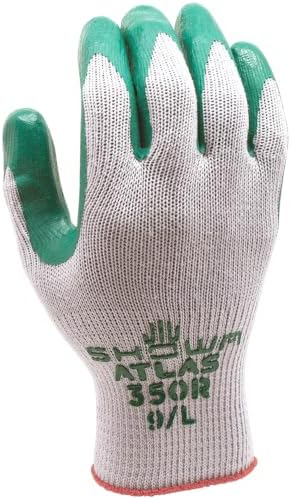 Atlas 350 Nitrile Palm Work Gloves with Poly Cotton Liner, Large, 12-Pack