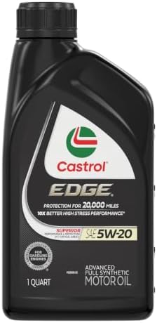 Castrol EDGE 5W-20 Advanced Full Synthetic Motor Oil, 1 Quart, Pack of 6