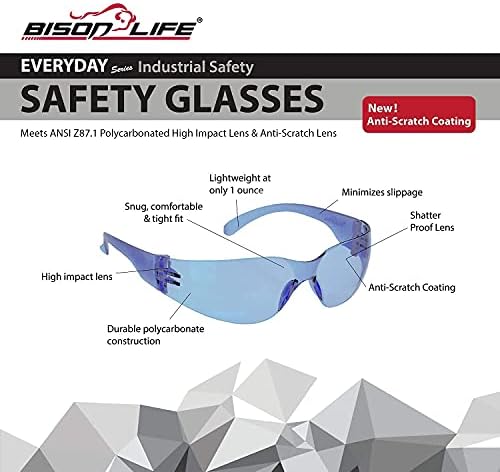 BISON LIFE Assorted Safety Glasses for Men & Women ANSI Z87.1, 144 Pack