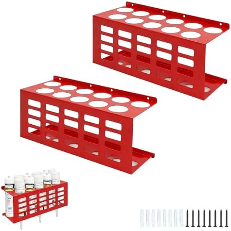 2 Pack Metal Wall Mount Caulking Tube Holder Rack, Red
